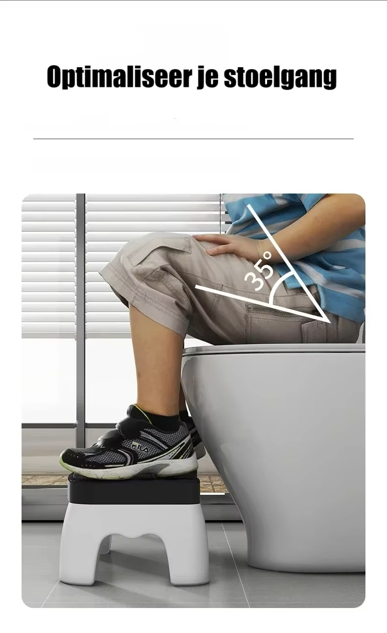 SquatMatic™ Classic – Ergonomic Toilet Stool (White Plastic)