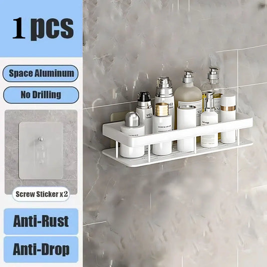 Wandrek zonder boren – Aluminium Badkamer Organizer